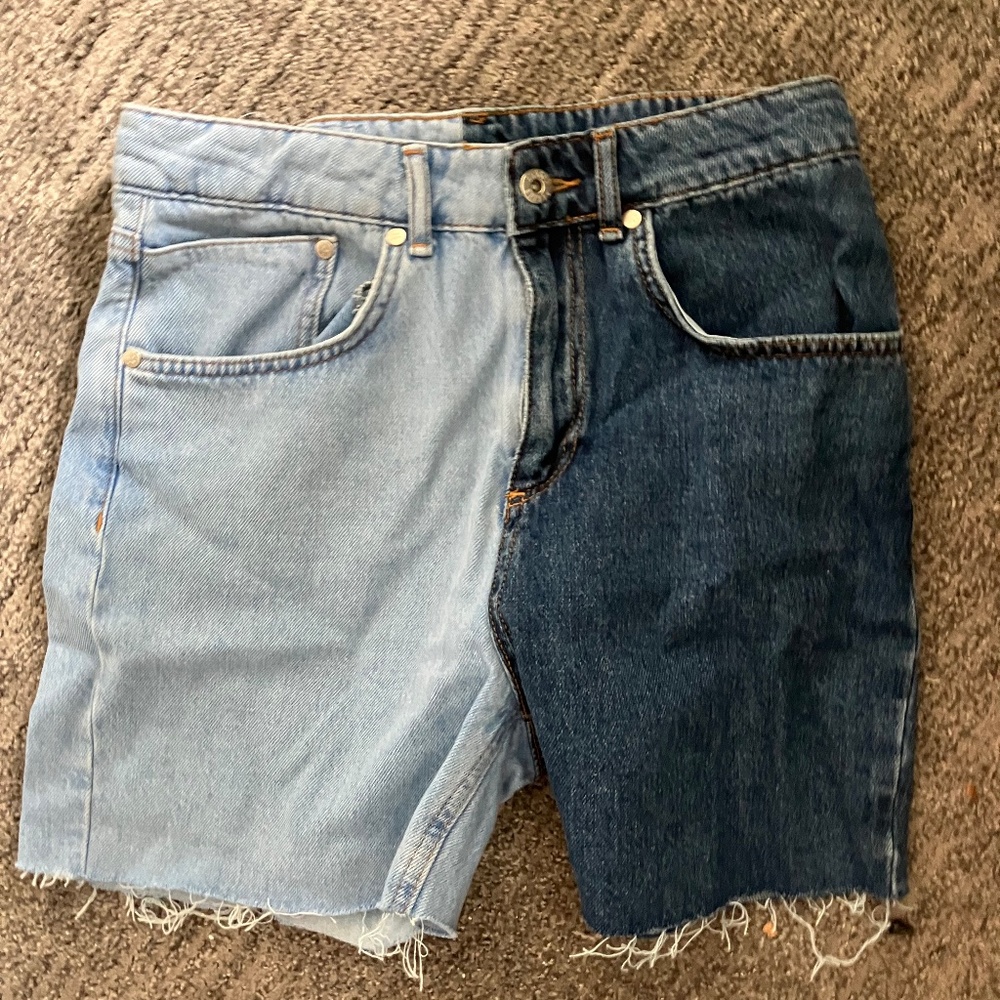 Ragged priest split jean shorts